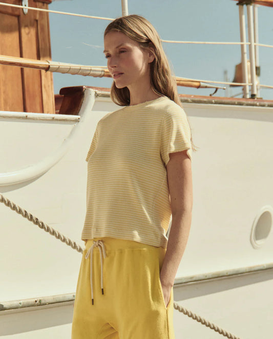 The Little Tee - Soft Yellow Stripe