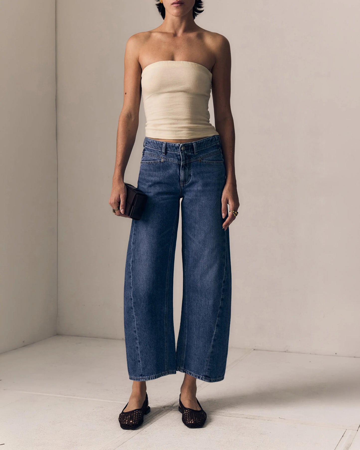 Selena Mid Rise Crop - Indigo Bloom