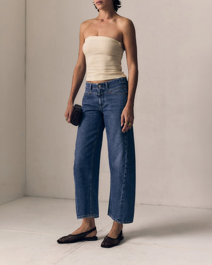 Selena Mid Rise Crop - Indigo Bloom
