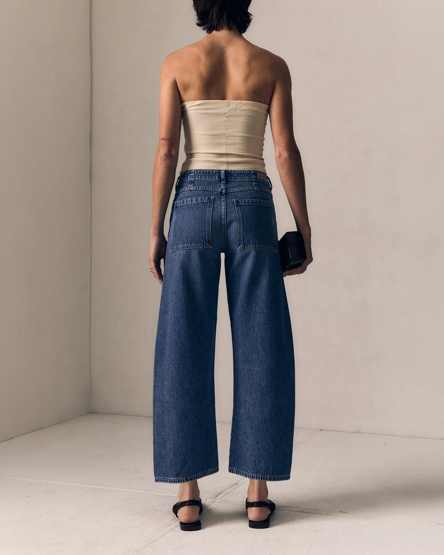 Selena Mid Rise Crop - Indigo Bloom