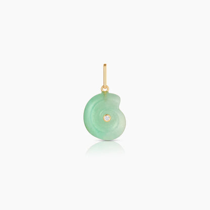 Nautilus Chrysoprase Spiral Shell Charm