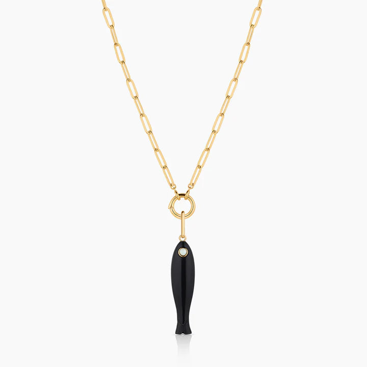 Fortuna Onyx Fish Charm