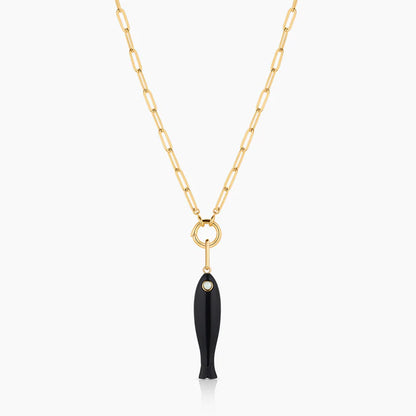 Fortuna Onyx Fish Charm