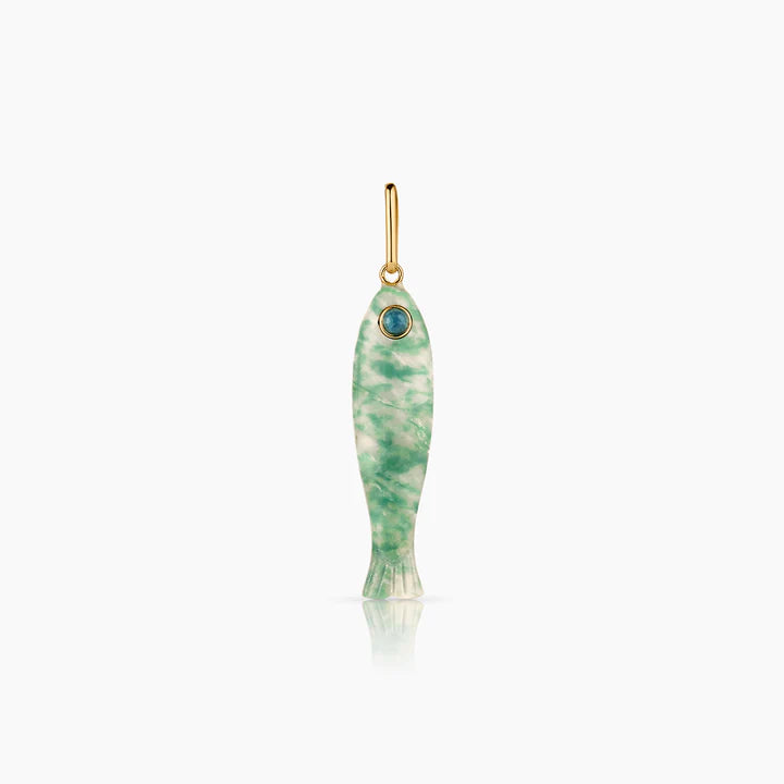 Fortuna Green Dot Fish Charm