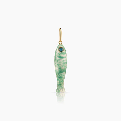 Fortuna Green Dot Fish Charm
