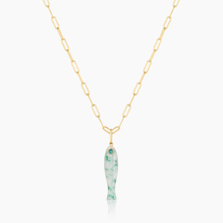 Fortuna Green Dot Fish Charm