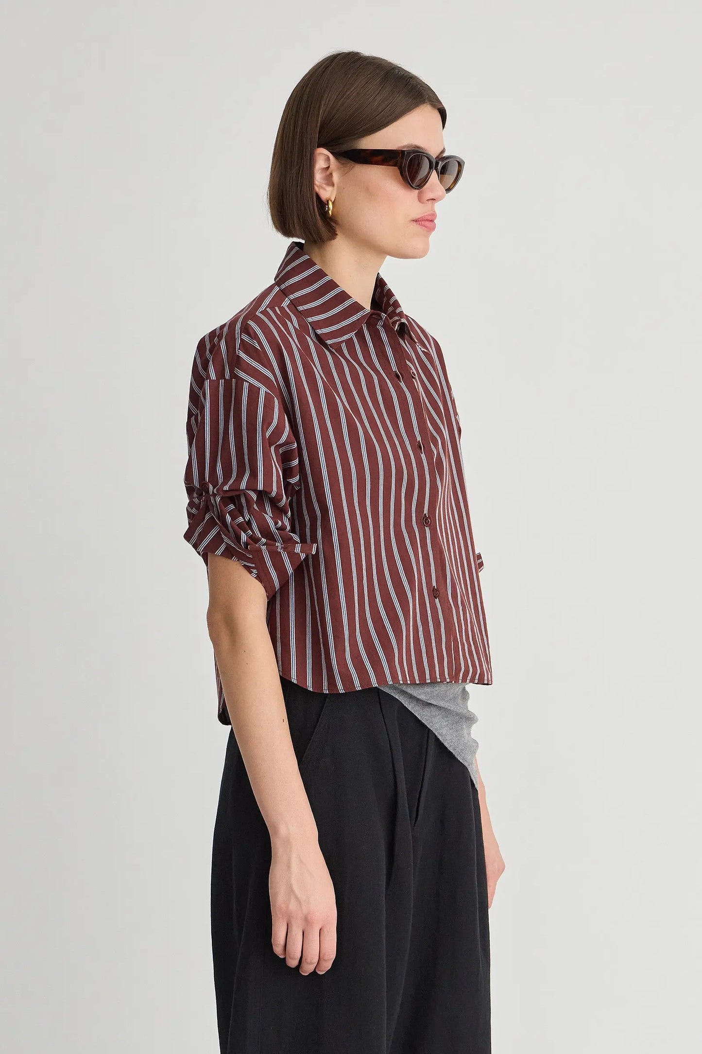 Cropped Isolde Top - Spice Multi Stripe