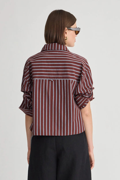 Cropped Isolde Top - Spice Multi Stripe