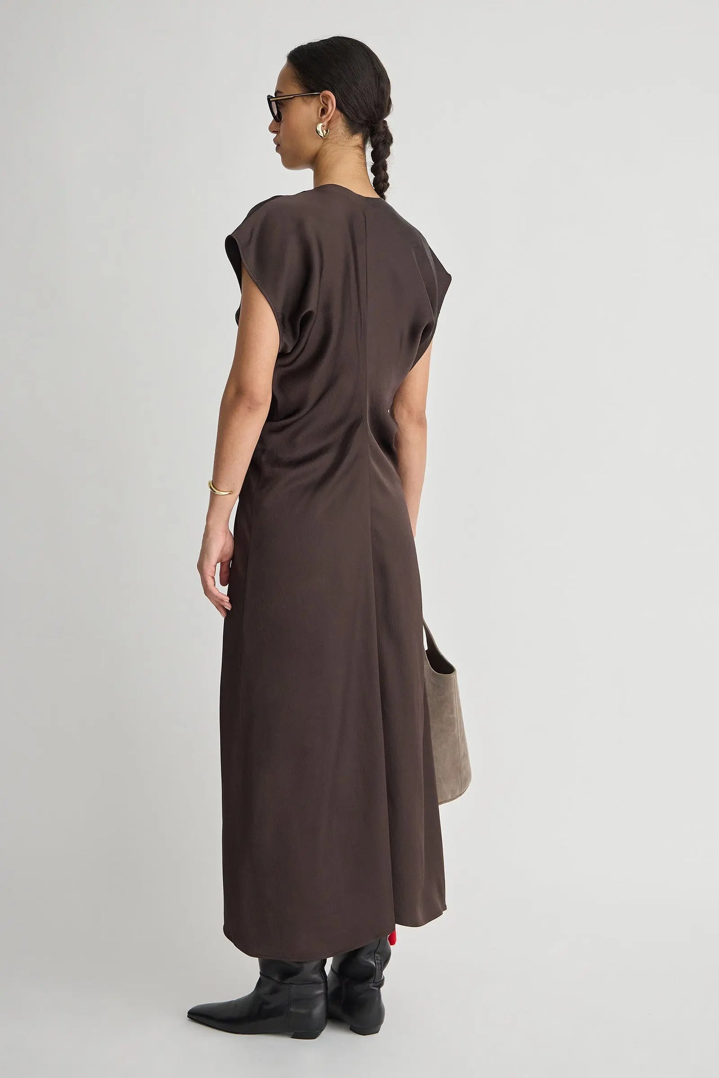 Monde Drape Bias Maxi - Black Coffee