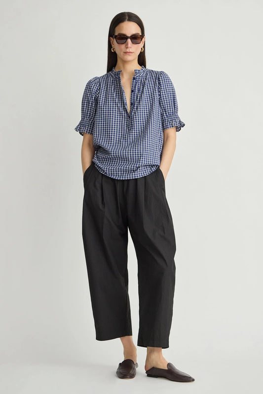 Los Altos Top - Navy Desai Plaid