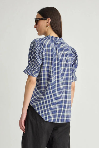 Los Altos Top - Navy Desai Plaid