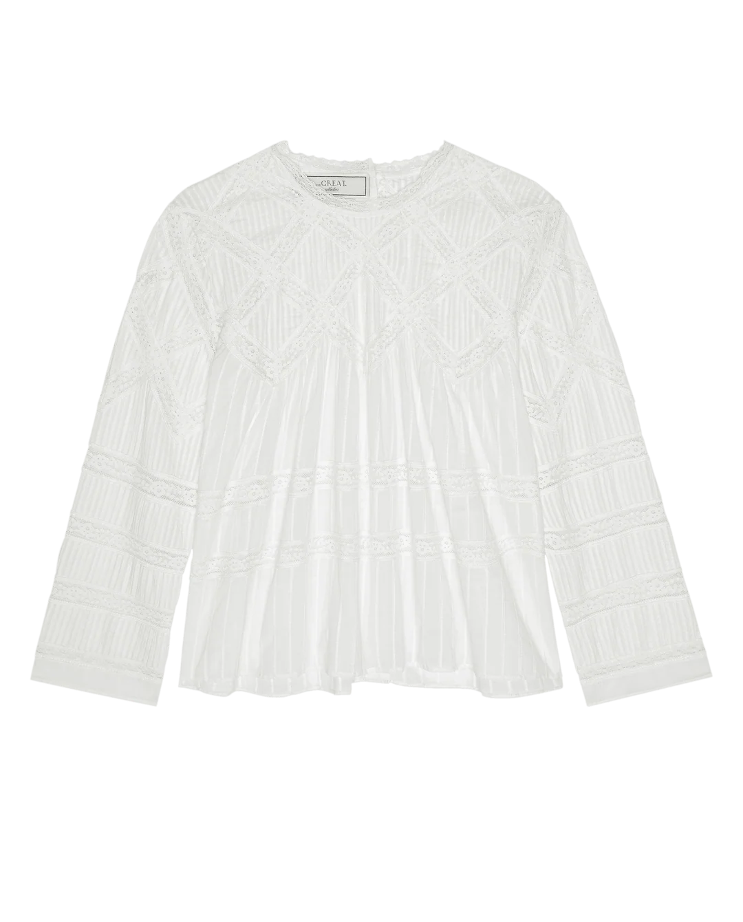 The Lattice Lace Victorian Top - White