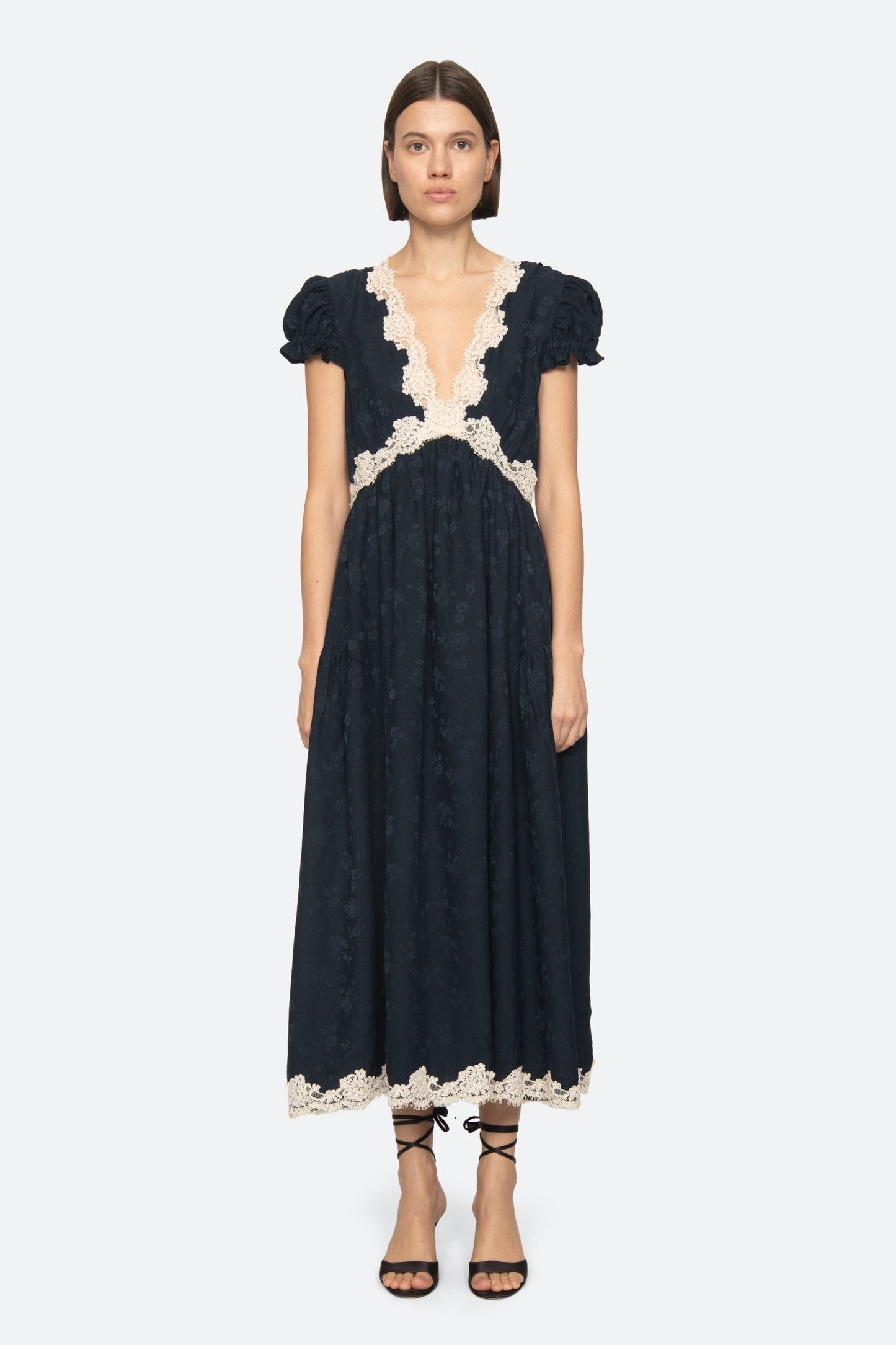 Shay Vneck Midi Dress - Navy