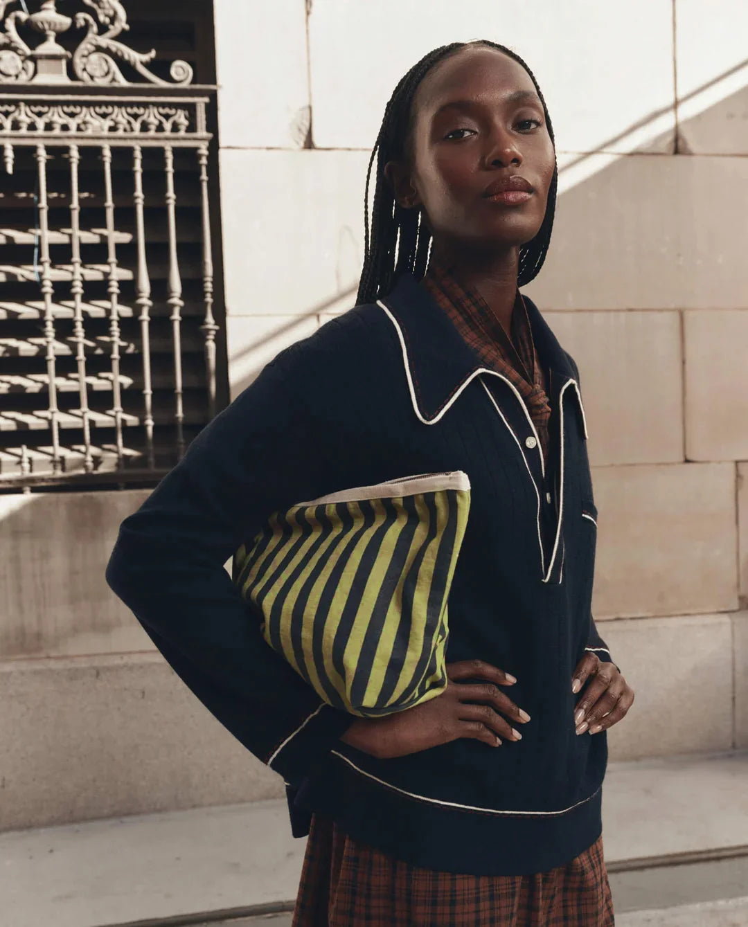 The Stripe Pouch - Citron Mini Prep Stripe