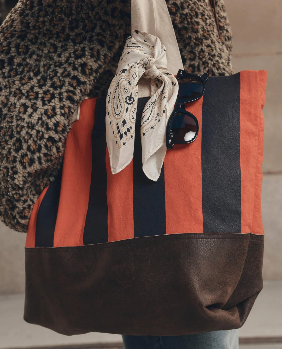 The Stripe Tote - Hot Red Stripe
