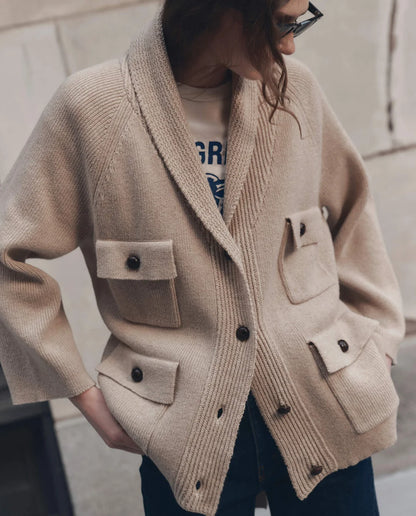 The Commander Riding Cardigan - Cream