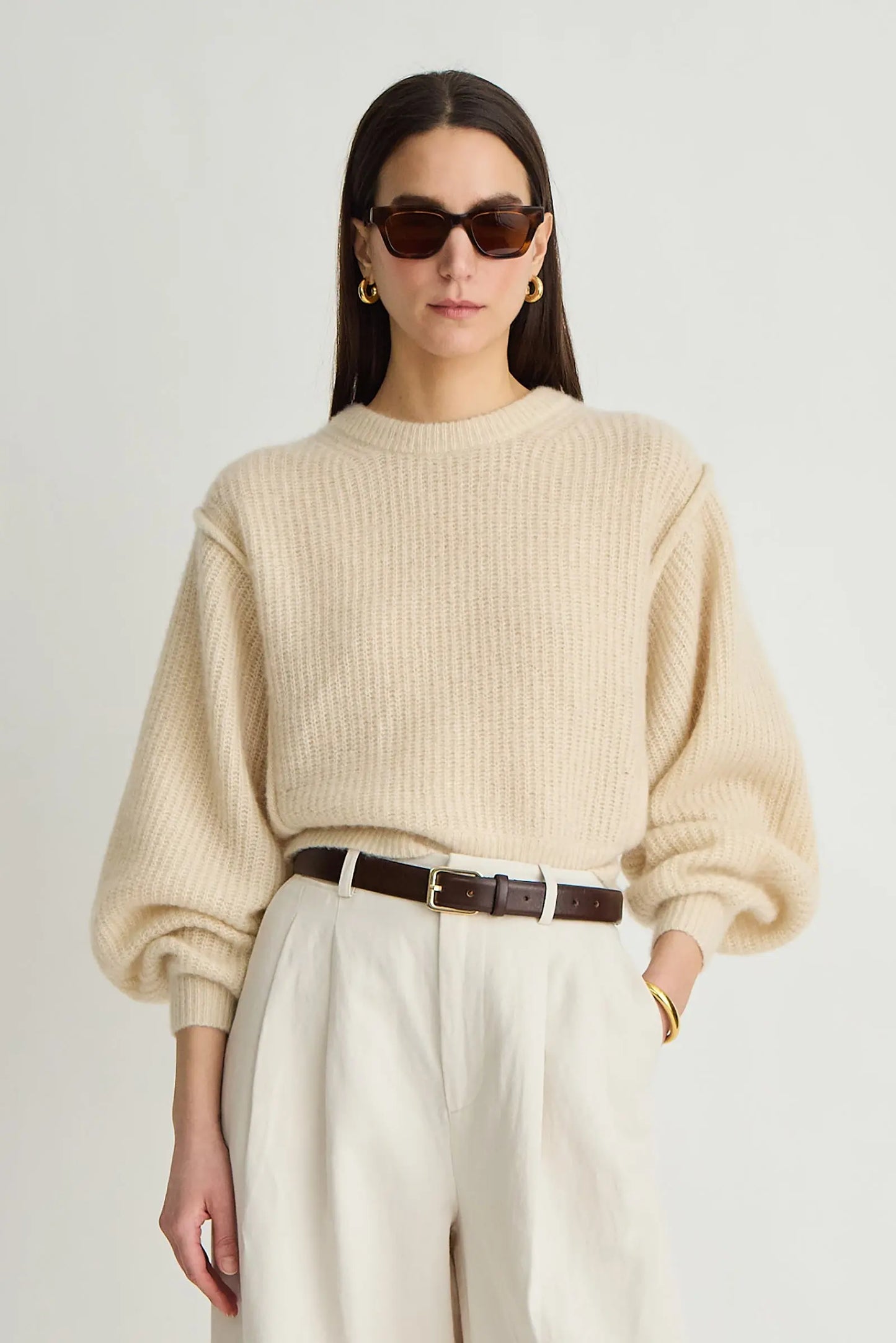 Softest Silk Cashmere Batwing Crew - Ivory