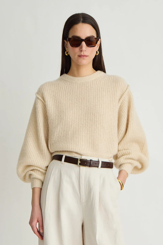 Softest Silk Cashmere Batwing Crew - Ivory