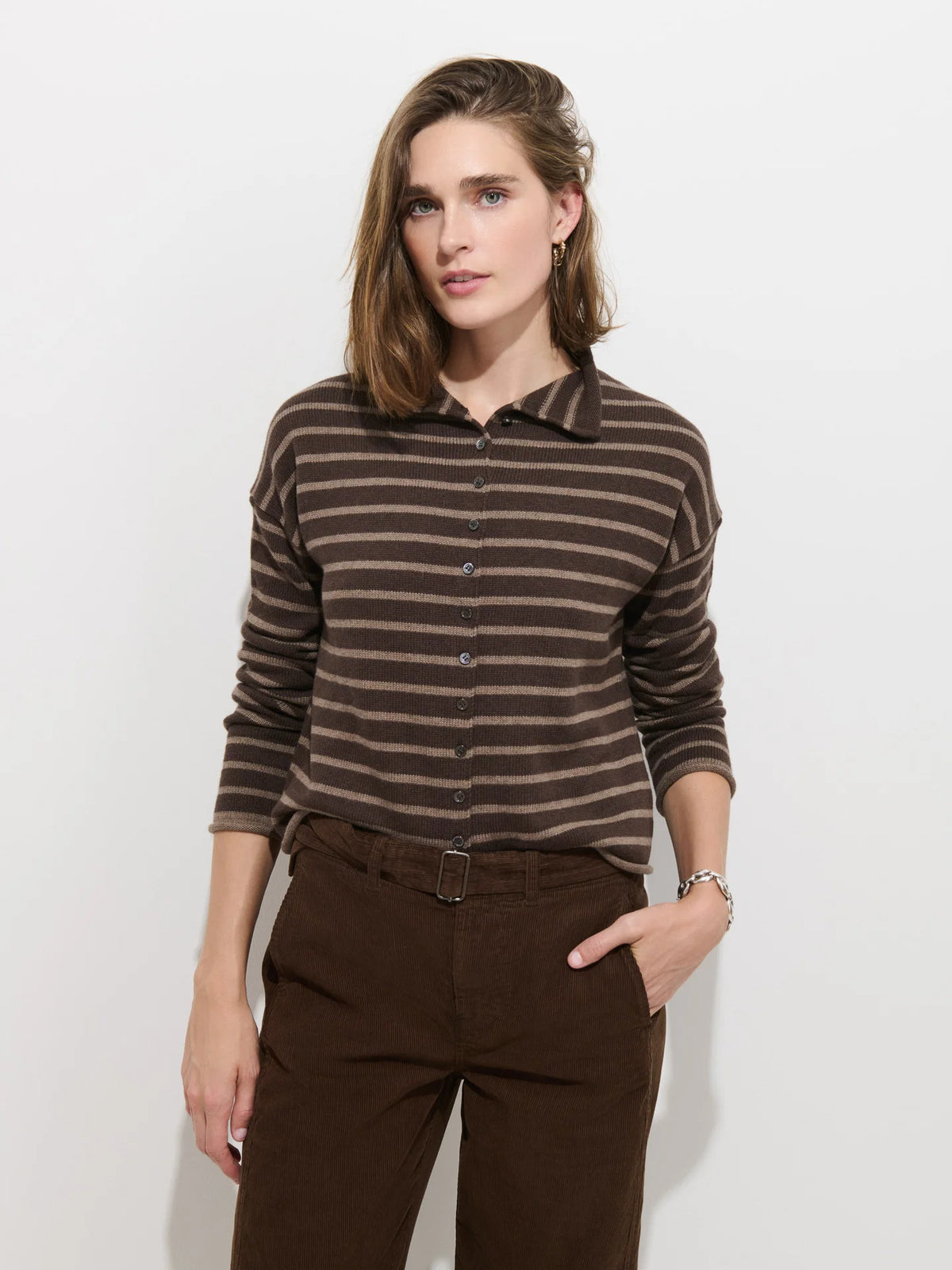 Taylor Cardigan - Chocolate/Truffle
