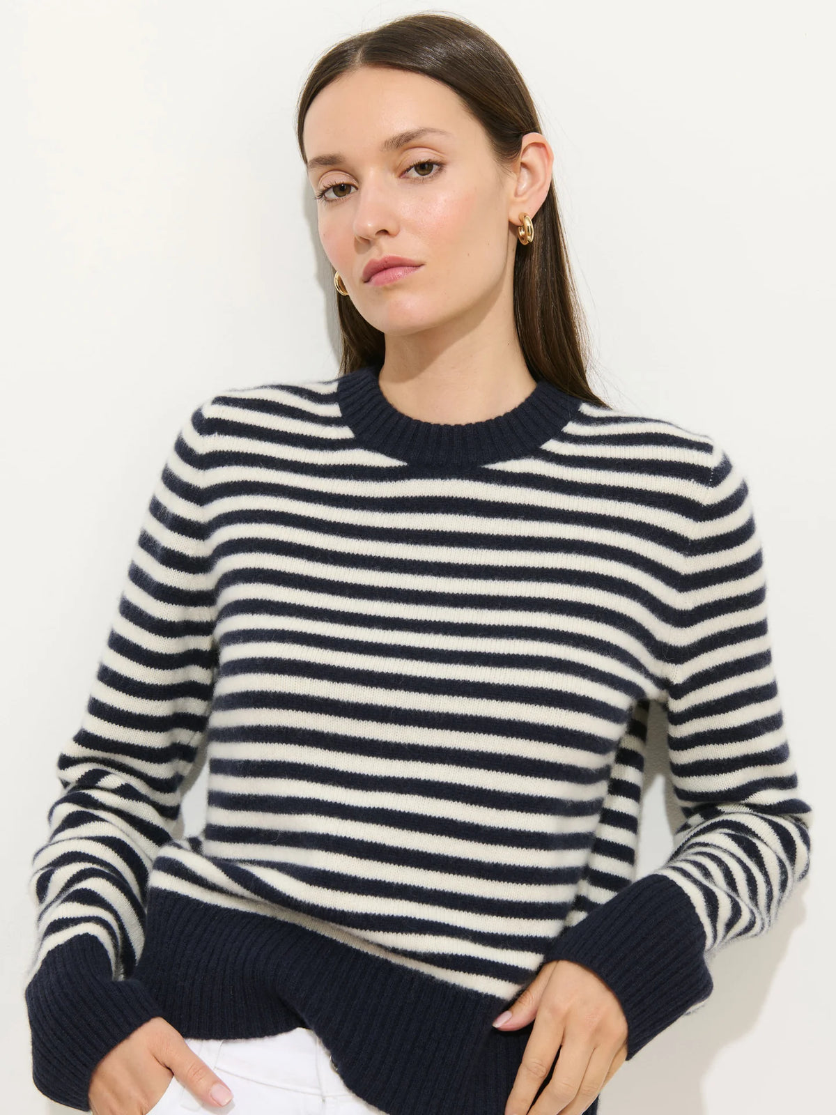Marais Striped Sweater- Navy/Ivory