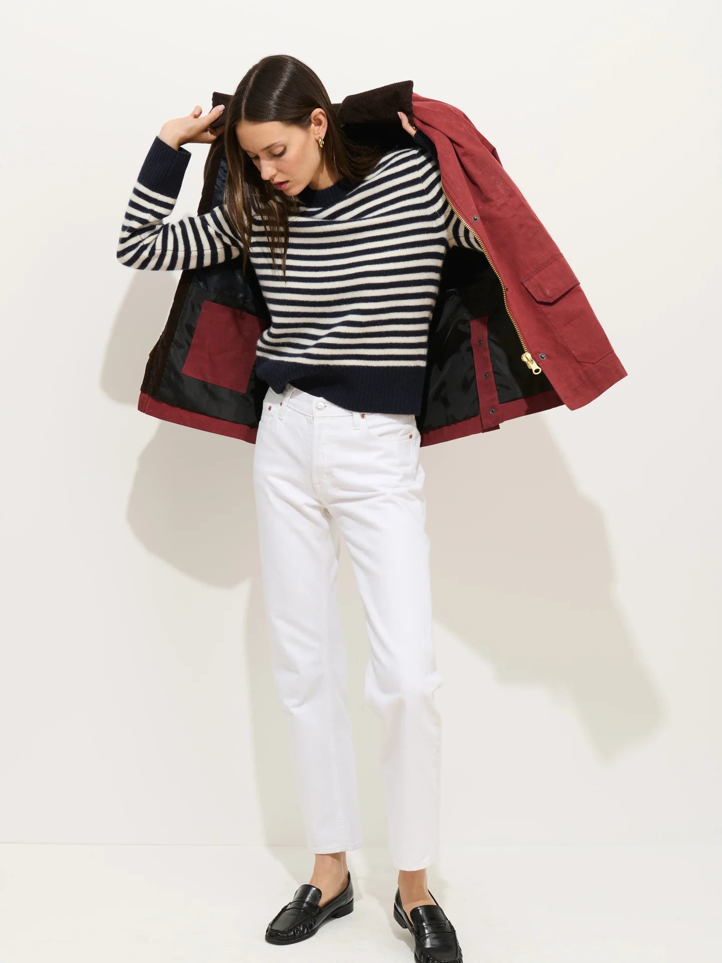 Marais Striped Sweater- Navy/Ivory