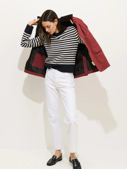 Marais Striped Sweater- Navy/Ivory