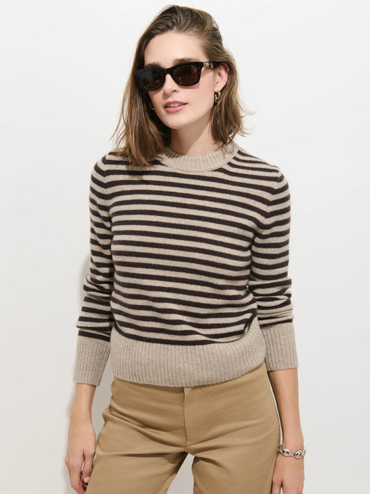 Marais Striped Sweater - Oyster/Espresso