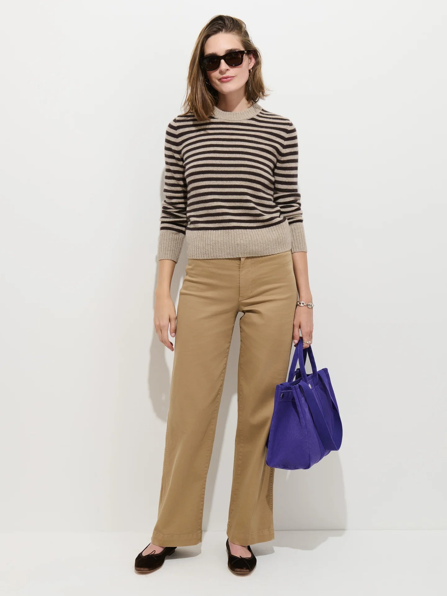 Marais Striped Sweater - Oyster/Espresso