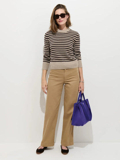 Marais Striped Sweater - Oyster/Espresso