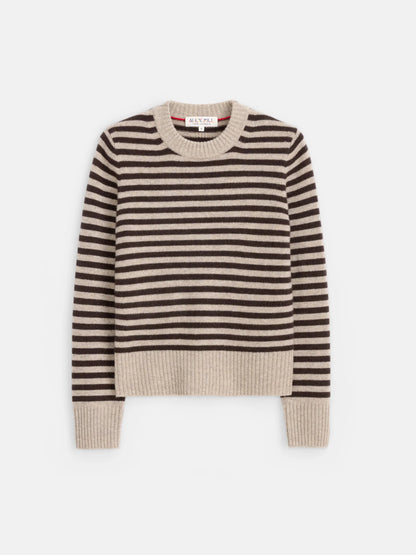 Marais Striped Sweater - Oyster/Espresso