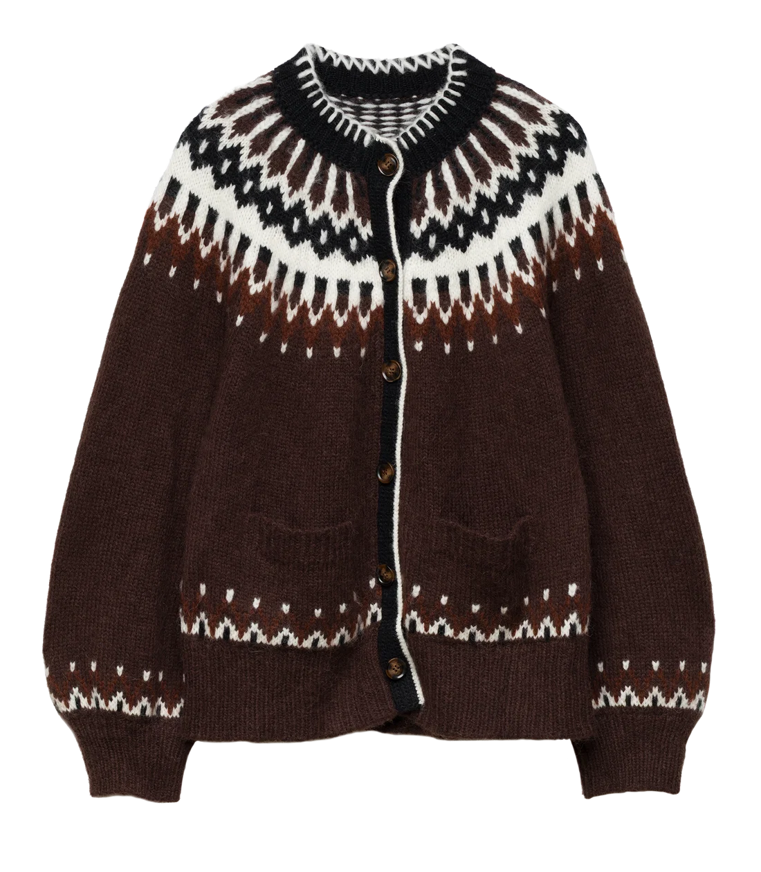Hue Cardigan - Brun Aberdeen Fairisle