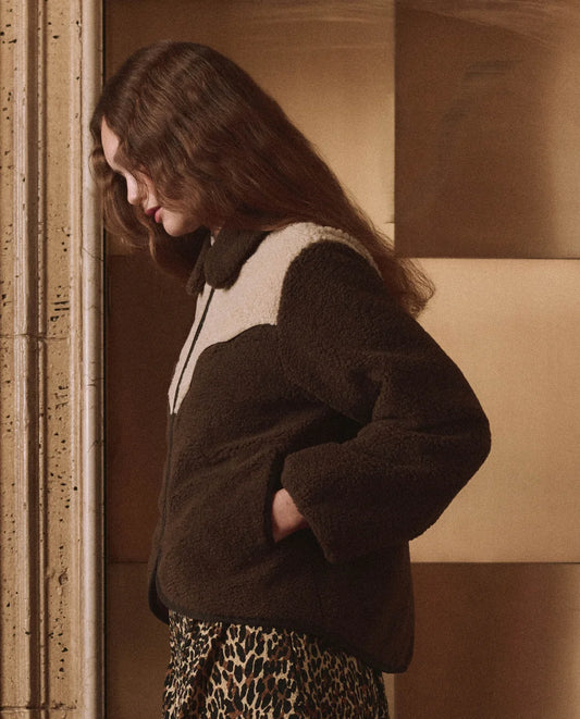 The Reversible Western Yoke Pasture Jacket - Brown W/Cream