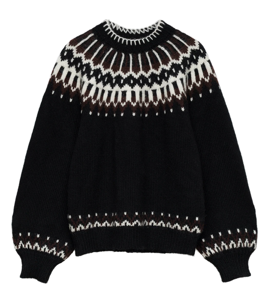 Field Sweater - Black Aberdeen Fair Isle