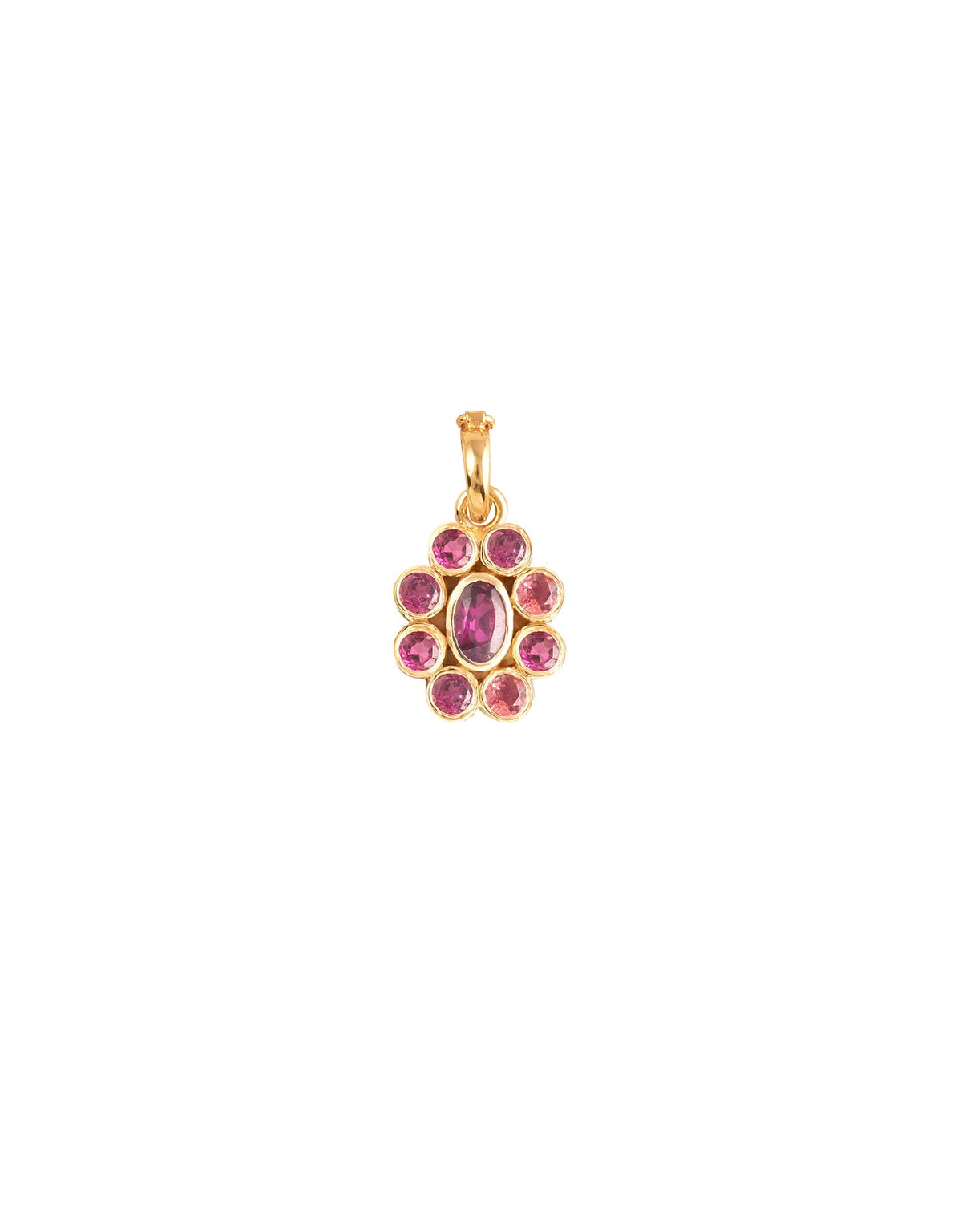 9 Planetes Garnet Charm