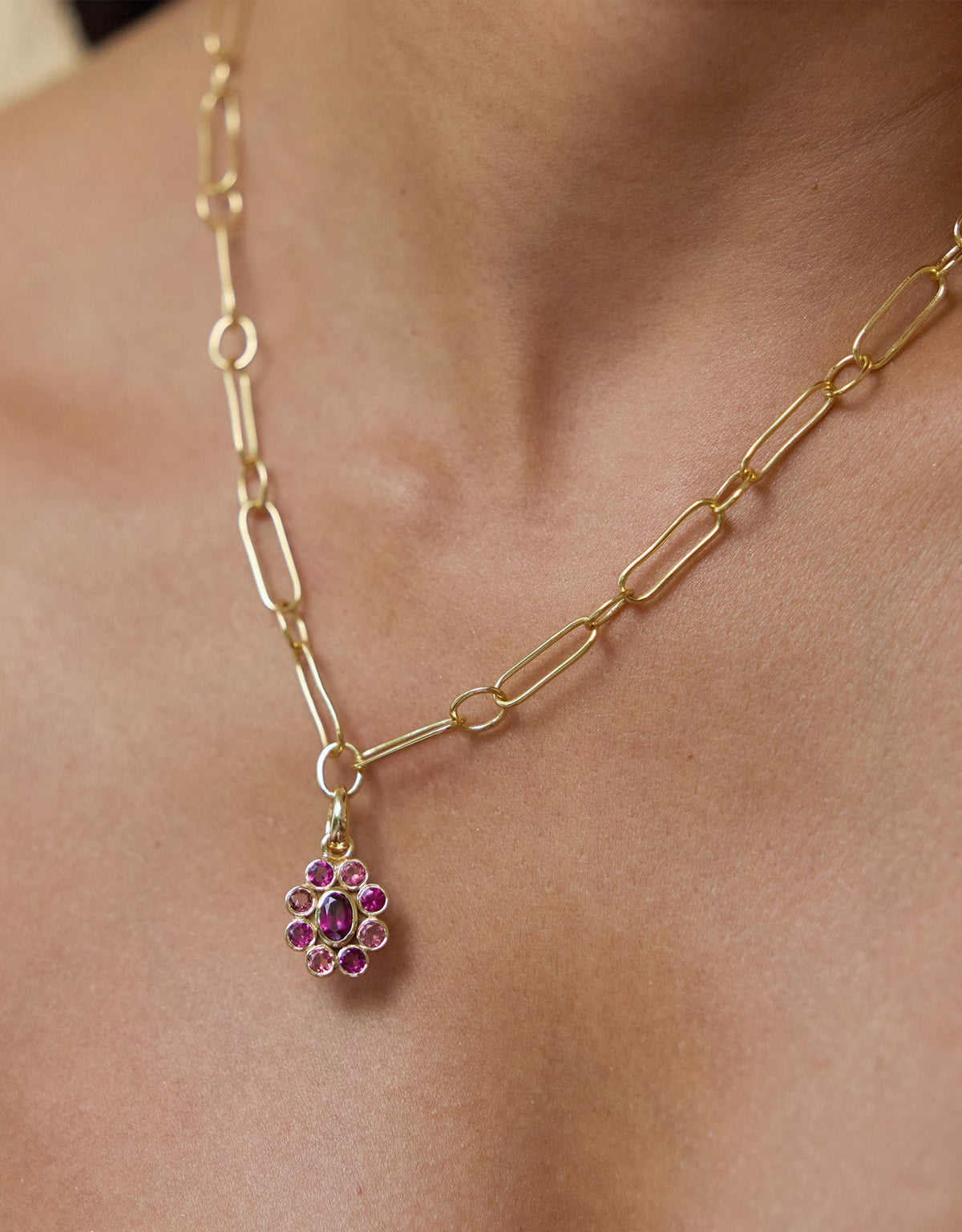 9 Planetes Garnet Charm