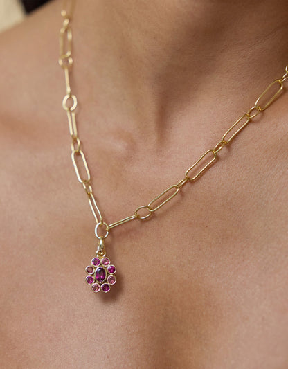 9 Planetes Garnet Charm