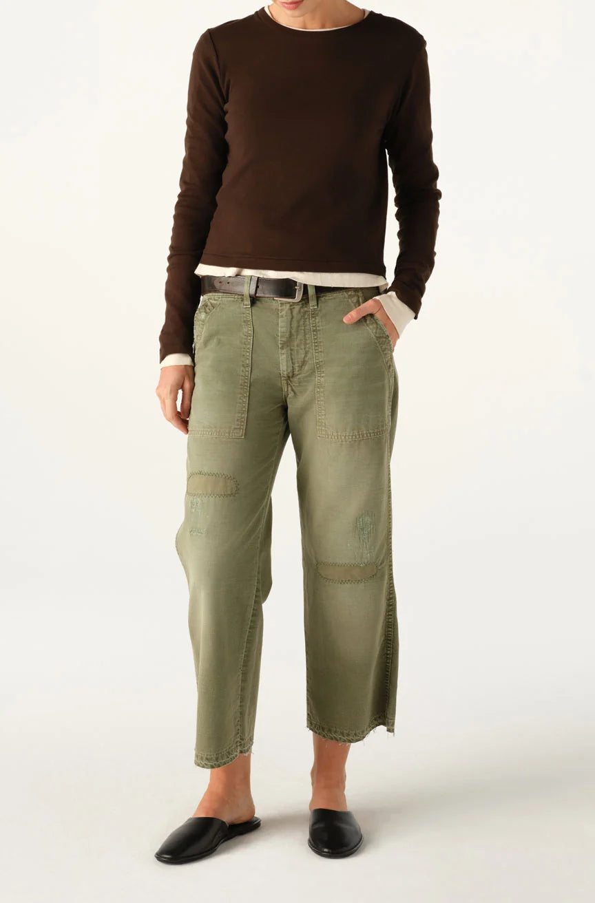 Easy Army Slouch Crop - Surplus Mended