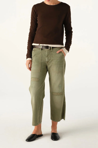 Easy Army Slouch Crop - Surplus Mended