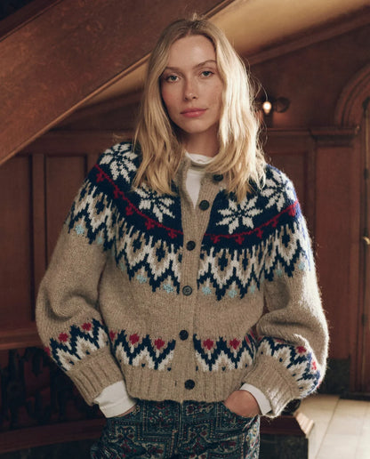 The Winter Fairisle Cardigan - Snowflake