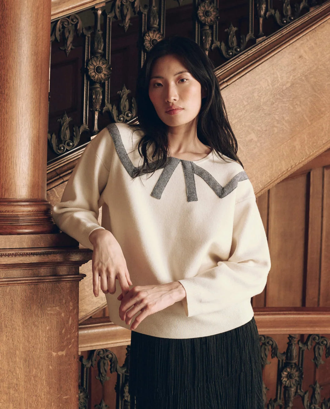 The Bow Sweater - Cream