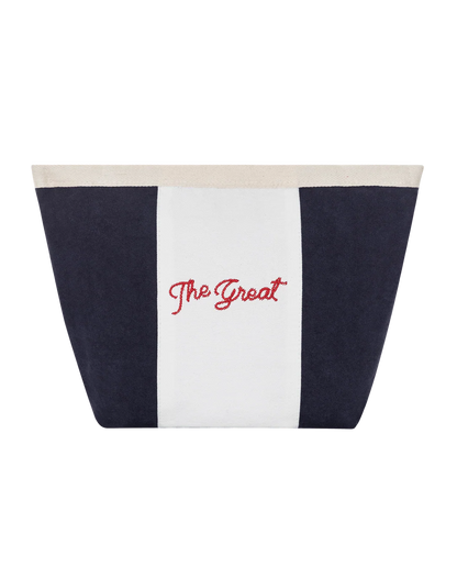 The Stripe Pouch - Navy & White