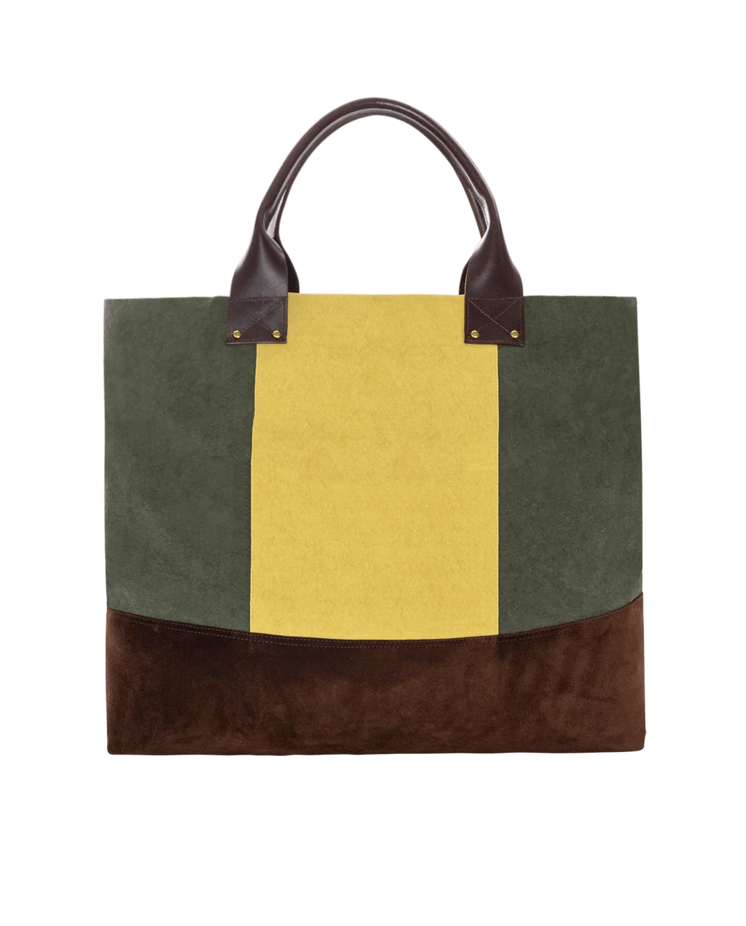 The Stripe Tote - Olive & Citron