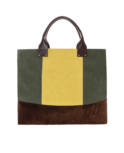 The Stripe Tote - Olive & Citron