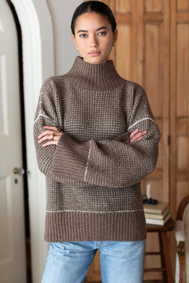 Celeste Funnel Sweater - Cocoa