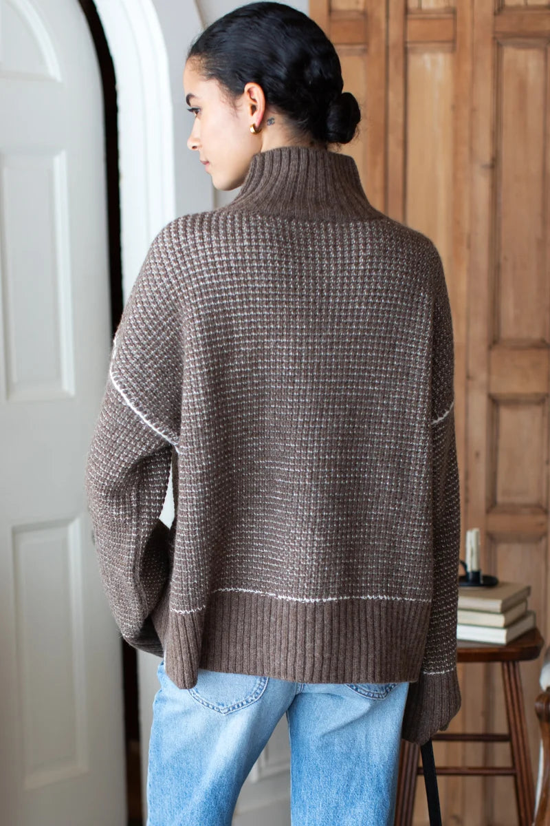 Celeste Funnel Sweater - Cocoa