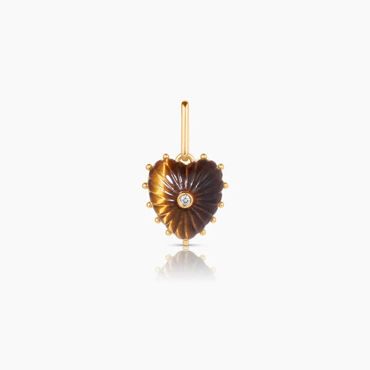 Isabel Tiger's Eye Heart Charm