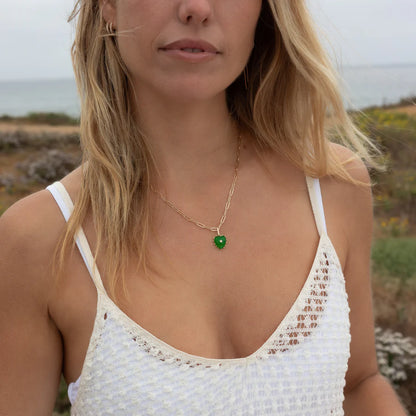 Isabel Green Jade Heart Charm