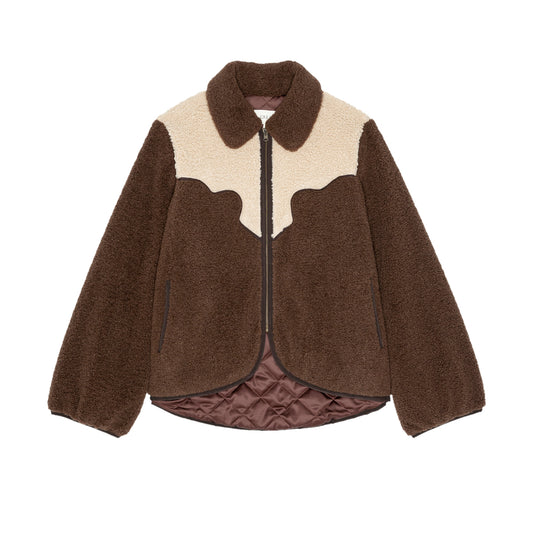 The Reversible Western Yoke Pasture Jacket - Brown W/Cream