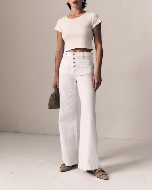 Georgia Wideleg - White