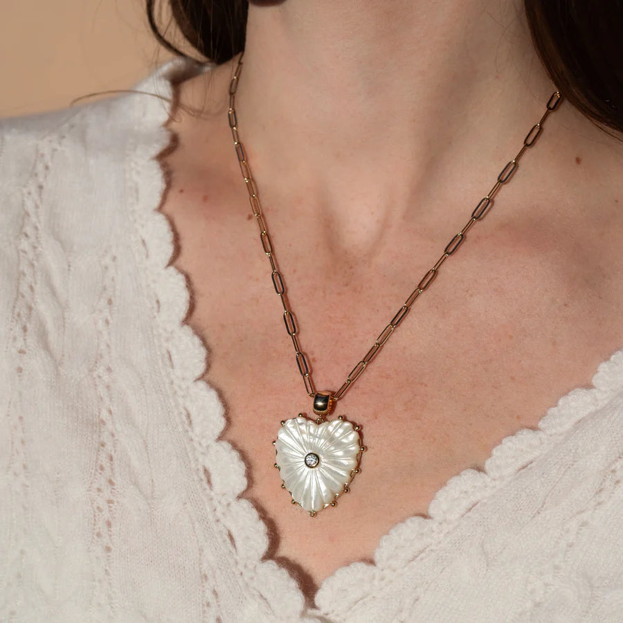 Malene Mother of Pearl Heart Bail Charm